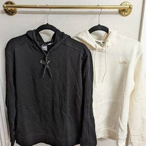 Puma Women's Medium Black and Cream Hoodies